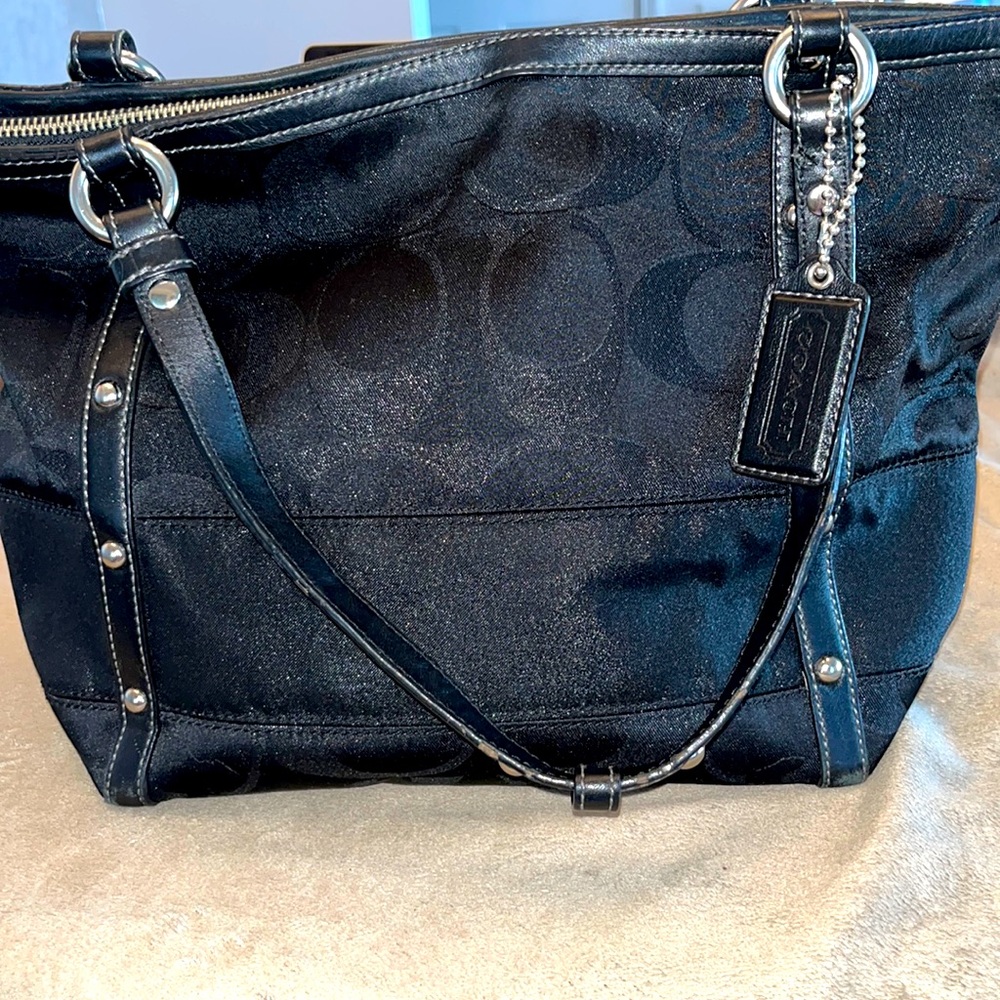 AUTHENTIC COACH Signature C Studded Lurex tote, 12905